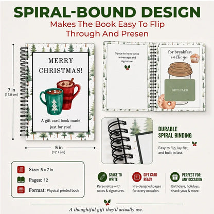 🔥 Last Day 50% OFF 🔥 Christmas Gift Card Book – 12 Gift Card Pages & Personal Message Holder