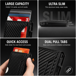 Slim RFID Wallet for Men – Pop-Up Card Holder with Money Clip & Dual ID Windows