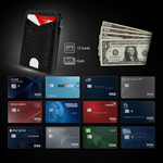Slim RFID Wallet for Men – Pop-Up Card Holder with Money Clip & Dual ID Windows