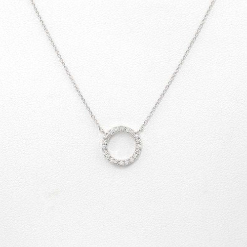 Geometric circular ring with diamond inlay and bangle chain for the collarbone