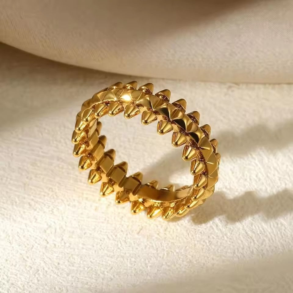 Gold Bullet Color Stainless Steel Geometric Rings