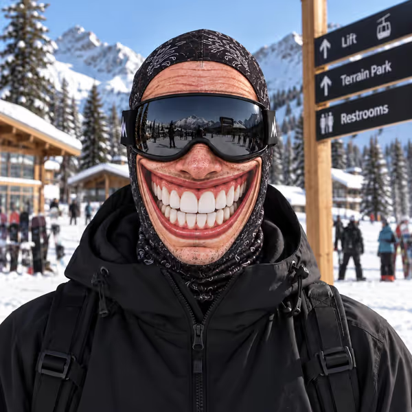 🧣Funny Face Ski Mask❄️ – 🔥Warm German Velvet Fabric for Cold Weather Protection